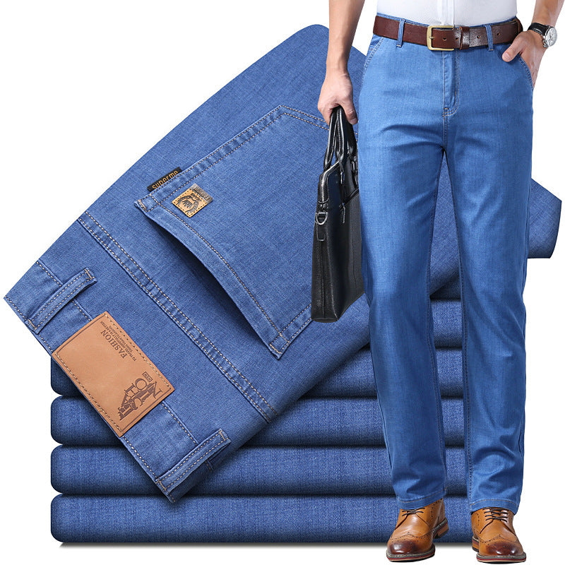 ✨👖 【Biznesowe męskie spodnie – bestseller】Proste, luźne i uniwersalne jeansy męskie w dużych rozmiarach 4288638