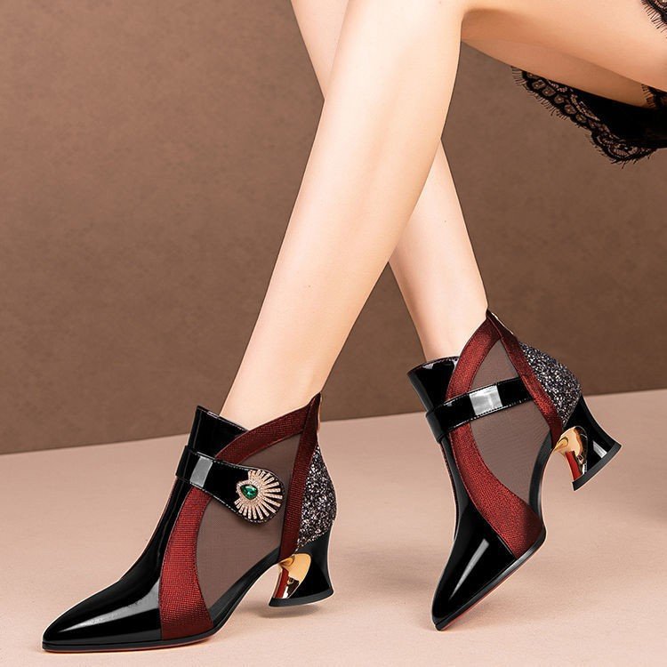 👠【34-43】Nové jarní módní vysoké podpatky boty z prázdné sítě