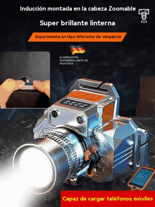 【30%OFF】【✨Compra 1 y recibe 1 gratis】🔦Linterna ultrabrillante con sensor para la cabeza, libera tus manos, con un tiempo de iluminación ultralargo.