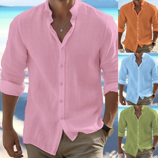 🔥【M–5XL】Camisa de hombre transpirable de algodón y lino: cómoda, ligera y de corte holgado. 4290451