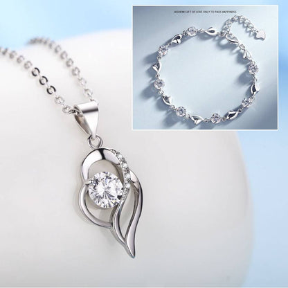 ✨✨【¡Compra 1 y llévate otro gratis!】💎 Conjunto de pulsera y collar Corazón del Océano en plata de ley 925