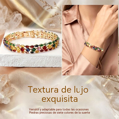 ✨Pulsera de circonitas geométricas coloridas de estilo bohemio