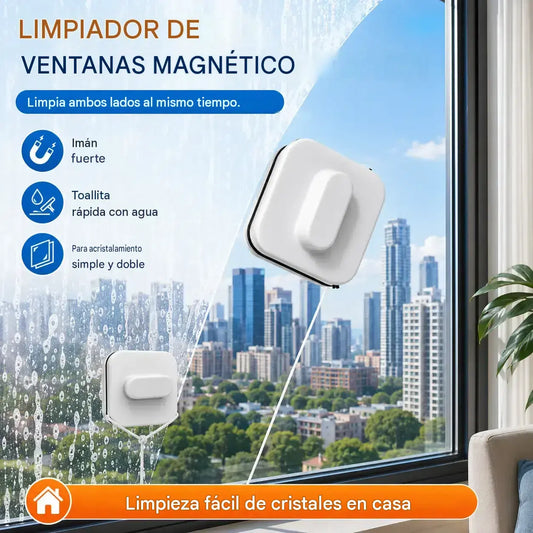 1 unidad, 30 euros ⚡ Limpiacristales magnético: área de limpieza un 30 % mayor. Esponjas de limpieza dobles + espátula: ¡resultados perfectos de una sola pasada! 🧊🌀