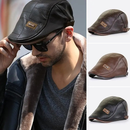 🧢【Kup jeden, drugi dostaniesz gratis】🔥Męski beret skórzany w stylu vintage_4188708