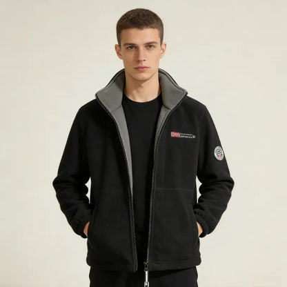 Abrigo grueso de lana para hombre con forro de felpa, talla grande, cálido y cómodo para otoño e invierno.