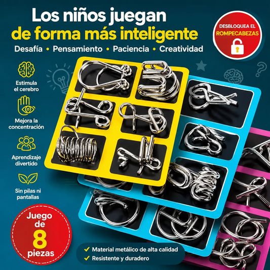🧠 Juegos Educativos Niños (3 Pack, 24 Pzs) | Juguetes de Inteligencia y Desarrollo Cognitivo 🚀