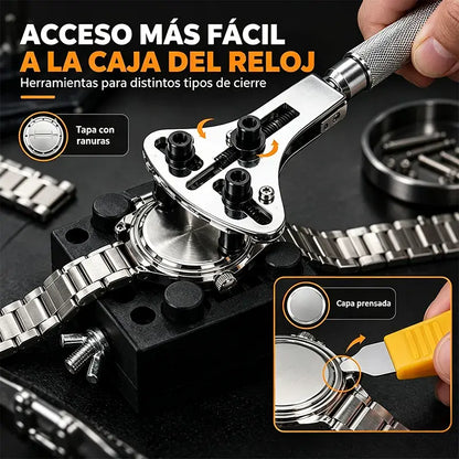 🎉 Oferta 2026 🔧 Kit profesional de reparación de relojes – Correa nueva, pila nueva, el mismo reloj – Repáralo tú mismo en minutos ⌚