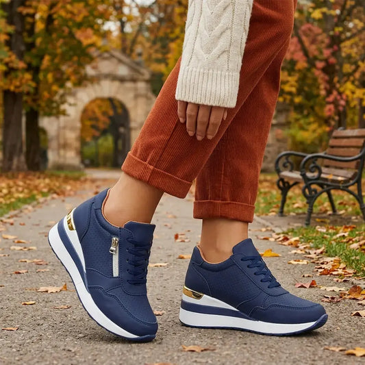 👟【36-43】Zapatillas deportivas de cuña sin cordones de tallas grandes: zapatos de plataforma ligeros para el día a día, zapatos cómodos para caminar y hacer ejercicio.