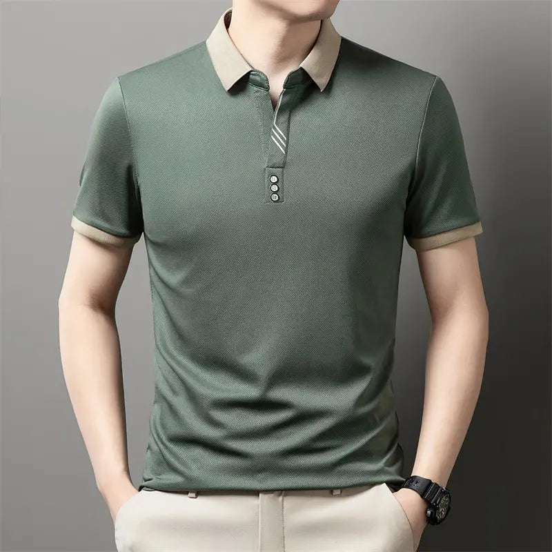【50% de descuento】 ✨Camisa polo de manga corta para hombre