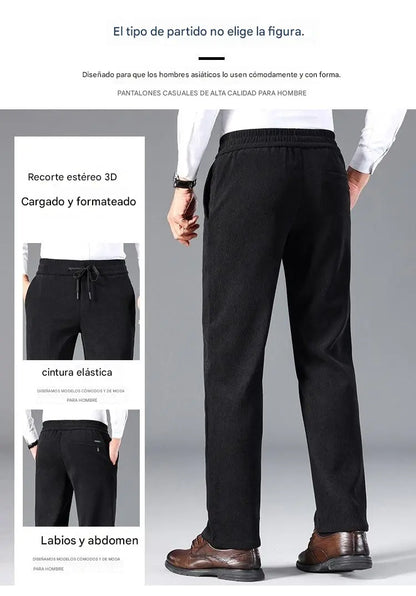 👖【L-5XL】Terciopelo de otoño e invierno más pantalones deportivos de terciopelo para hombre, pantalones casuales sueltos