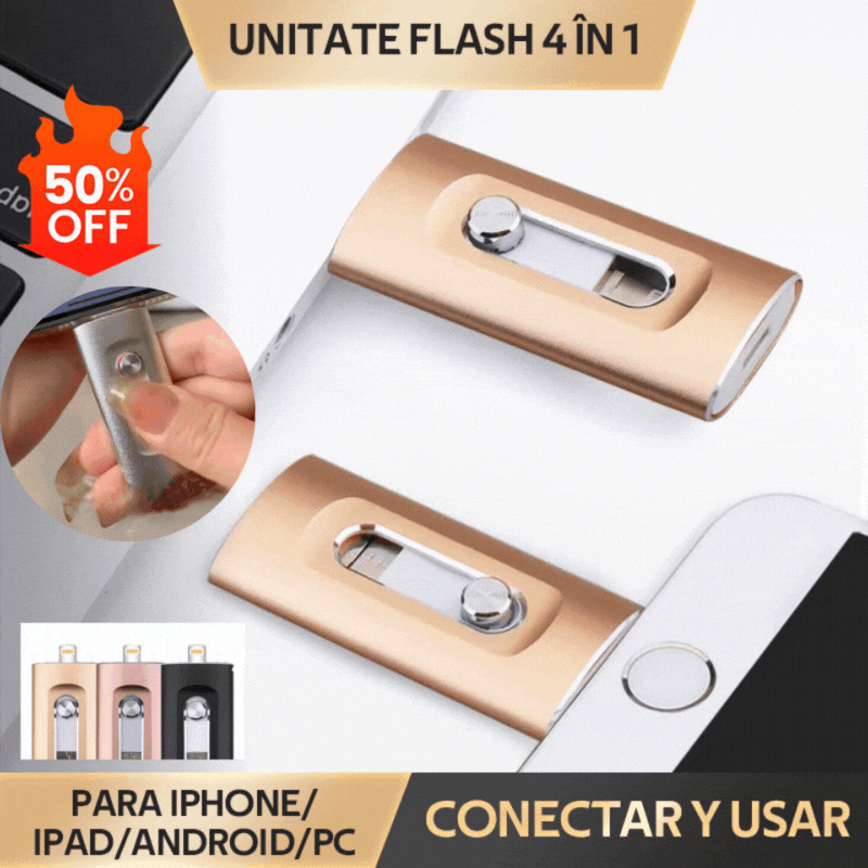 ⚡【✨Descuento por tiempo limitado】Unidad flash 4 en 1 para iPhone/iPad/Android/PC