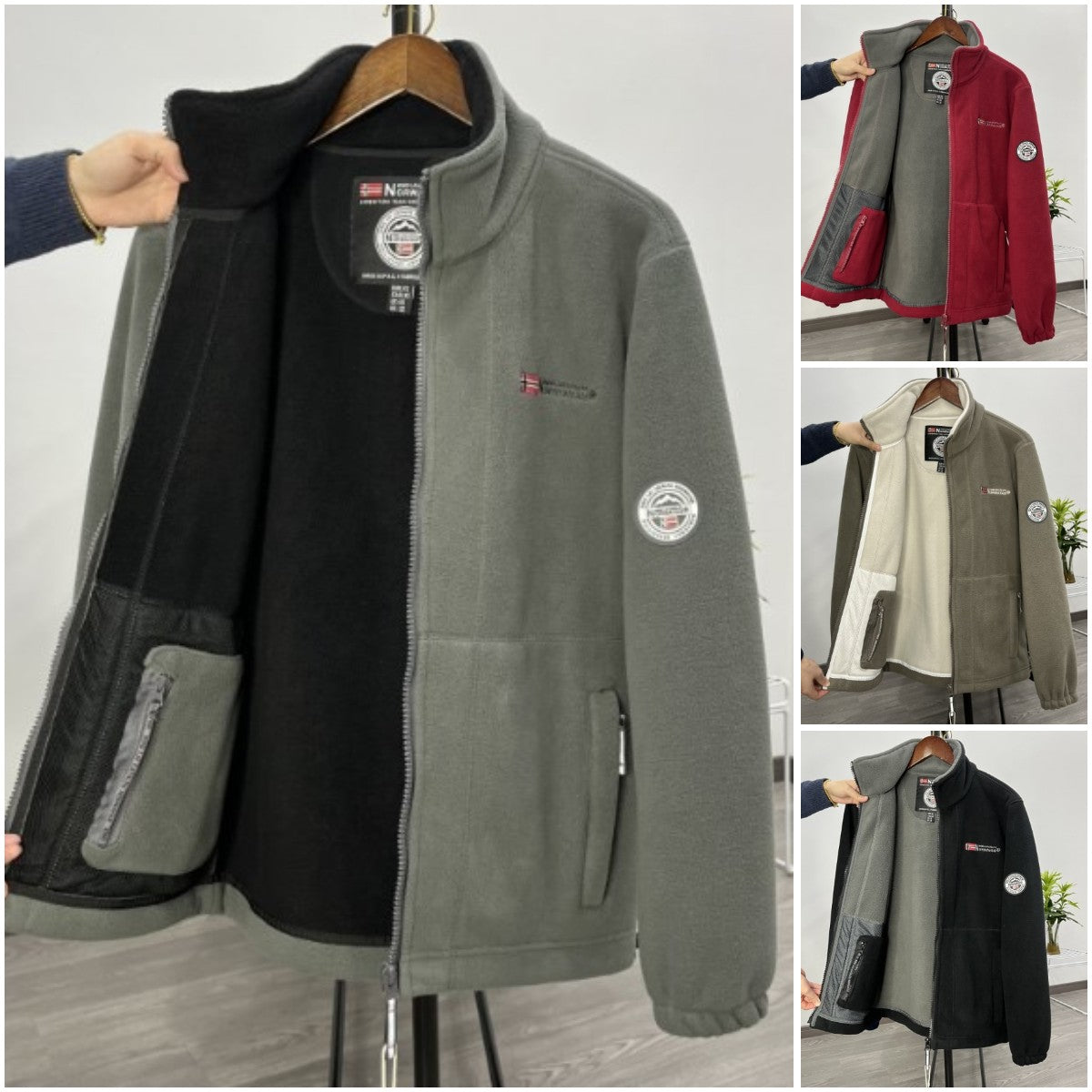 🧥【XS-3XL】Chaqueta de forro polar de terciopelo grueso para hombre, otoño e invierno, cálida, ligera, talla grande_4212367