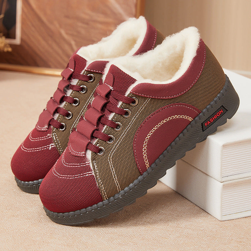 🏆【35-41】🔥Nowe, ciepłe, zimowe buty bawełniane, wyściełane polarem, płaskie i antypoślizgowe, idealne dla matek.4195997