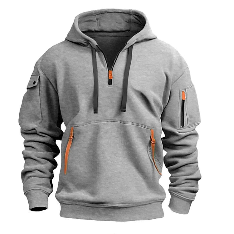🔥💥【S-5XL】 Pánská mikina na zip s mnoha kapsami-3780670