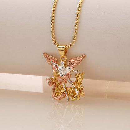 💥Collar de ángel guardián tricolor – Elegante y simbólico – Ideal para uso diario o como regalo – Sutil y significativo ✨💛🪽