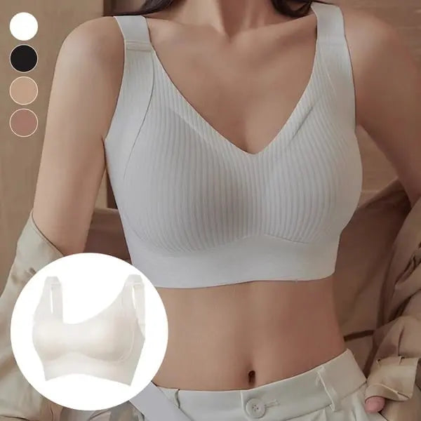 🧊[Paquete de 4] 🍃Sujetador de una pieza sin costuras ni aros para mujer - Transpirable y sin sudor ❤️ [40–95 kg]