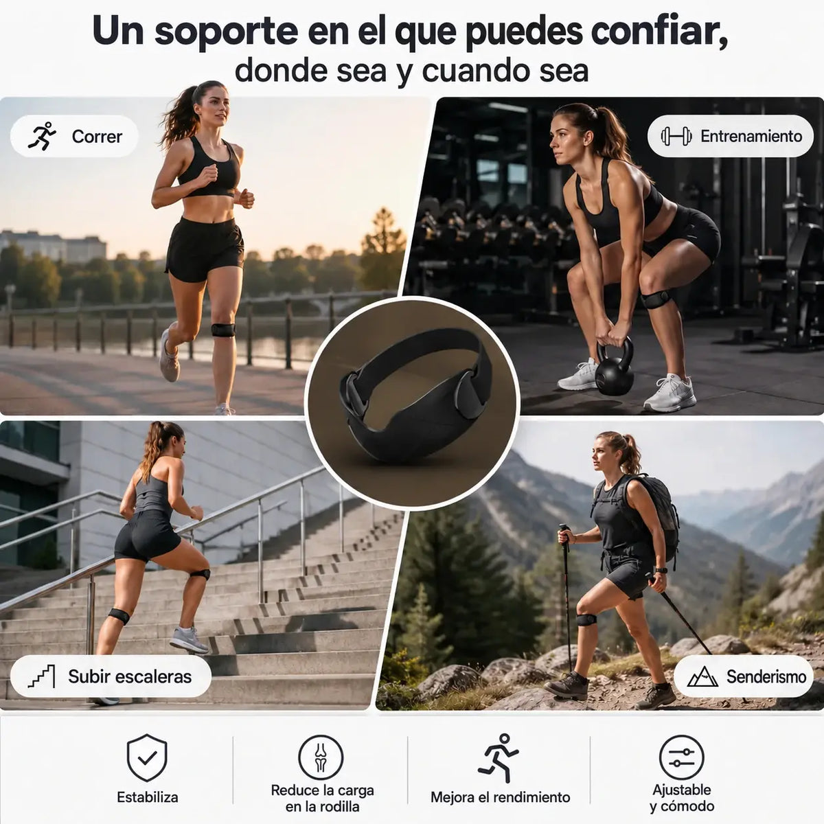 【2 pares (4 unidades)】🏃‍♀️ Rodillera deportiva con soporte cómodo y seguro