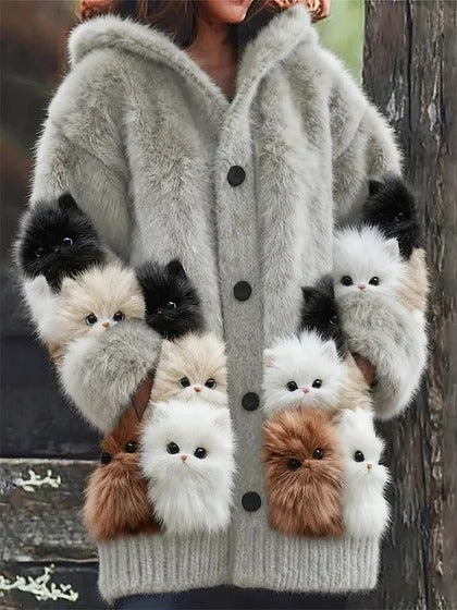 【S-5XL】 Imádnivaló plüss kabát kapucnival és polár béléssel.4197501