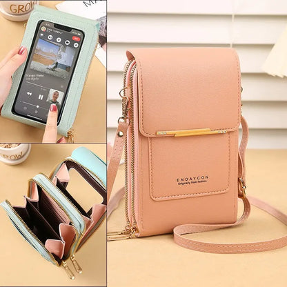 📢 ¡50 % de descuento! Bolso de piel auténtica para mujer compatible con pantallas táctiles.