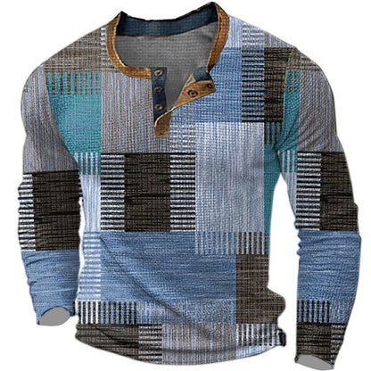 🎁😍[Korlátozott ideig kapható] 👔[S-4XL] Férfi hosszú ujjú mintás póló