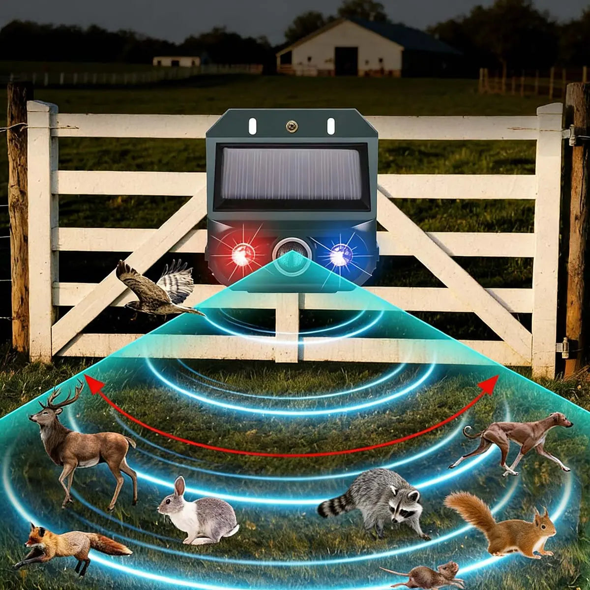 🔥【50% de descuento】🔥Repelente solar ultrasónico para animales para exteriores: puede ahuyentar pájaros y animales.