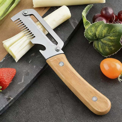 ✅【Compra 1 lleva 1 gratis】🧅🔪 Pelador de cocina multifuncional 3 en 1: ¡Pela, corta y abre tapones de botellas! 🔥