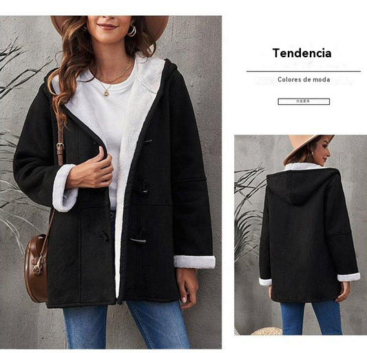 🐏🥼💖【Nueva colección de invierno 43% de descuento】2025 Abrigo de mujer elegante y cálido de ante con forro polar, S-5XL, abrigo de invierno/para el día a día_4206157