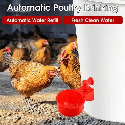 🐔【12 piezas】Bol de agua automático para aves de corral, sin necesidad de alimentación manual.