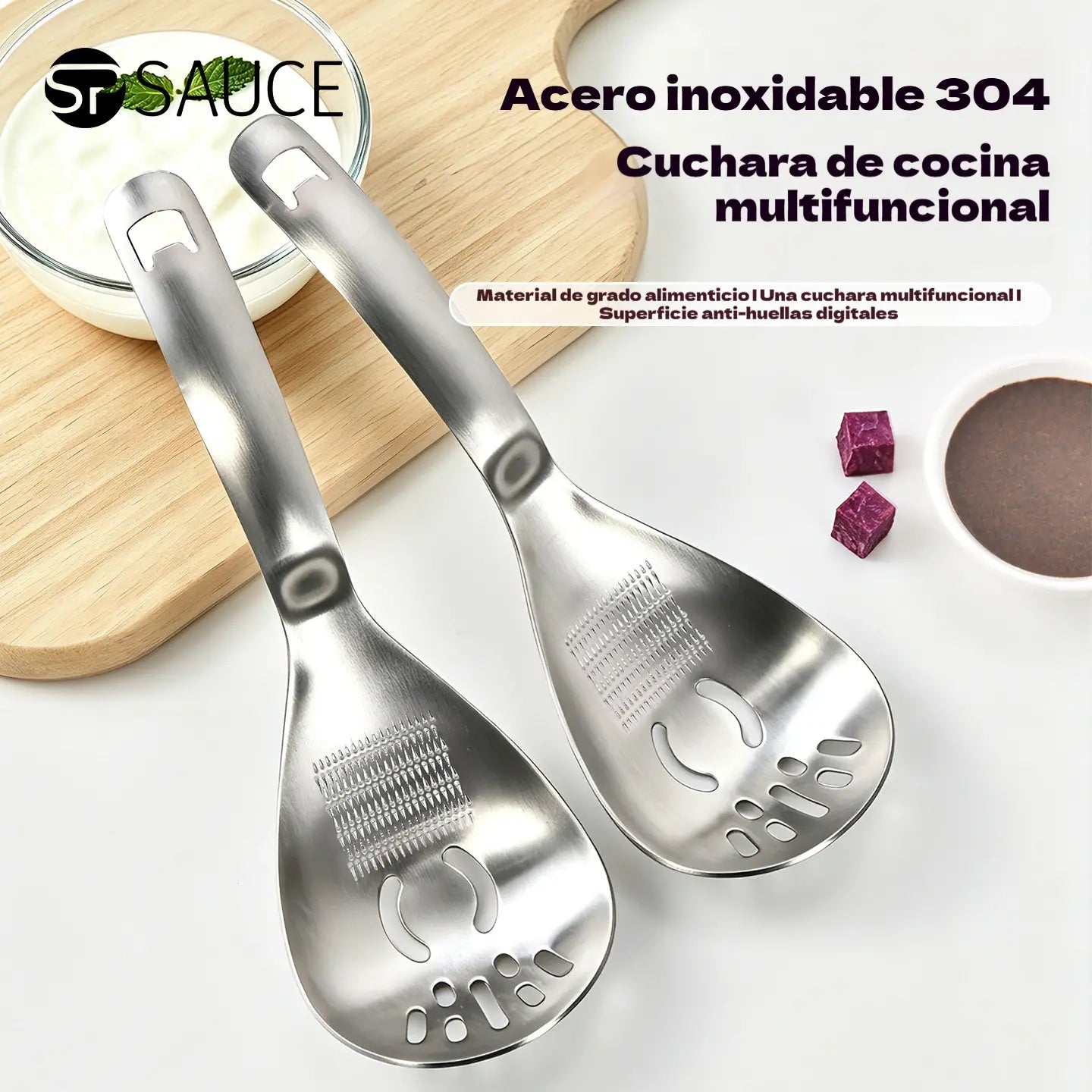 🔥50% de descuento🔥🥄Cuchara y colador multifuncional de acero inoxidable 304