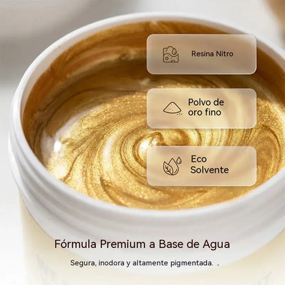 🥳💞 Pintura dorada resistente a la intemperie: a base de agua, brillo intenso. Segura para metal, madera y piedra. ¡Resiste la lluvia y el sol! 🖌️💛
