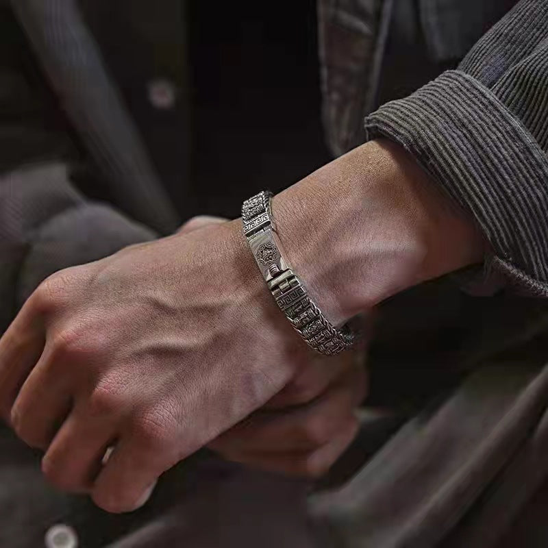 🔥【Compra 1, llévate 1 gratis】Pulsera de cuentas retorcidas de plata S925 para hombre_4234436