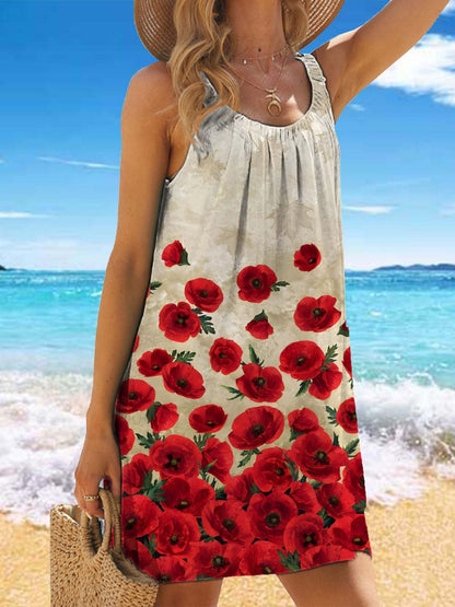 🎁✨🌊【S-5XL】2026 Nuevo vestido estampado con hombros descubiertos de verano