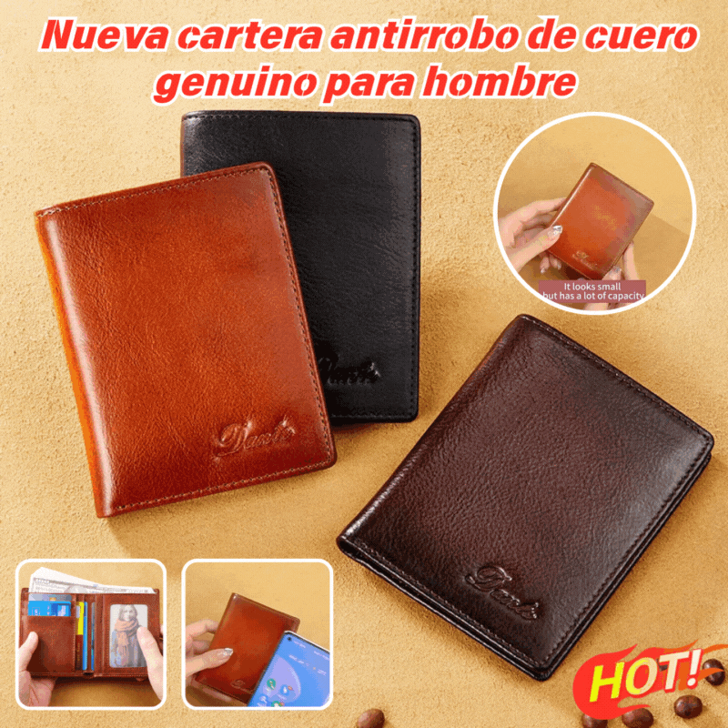 ¡Último día con 50% de descuento! 👝✨ Nueva cartera antirrobo de cuero genuino para hombre_4203379