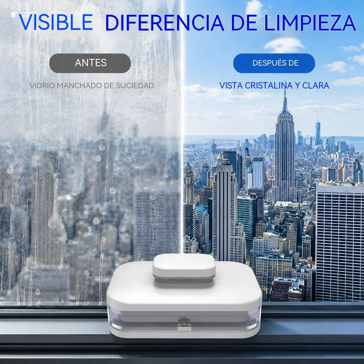 1 unidad, 30 euros ⚡ Limpiacristales magnético: área de limpieza un 30 % mayor. Esponjas de limpieza dobles + espátula: ¡resultados perfectos de una sola pasada! 🧊🌀