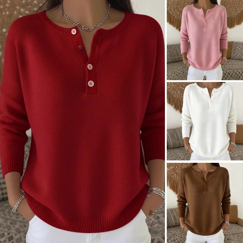 🌷【S-3XL】Női egyszerkeszű V-faszkú pulóver, laza és casual stílusú_4186086