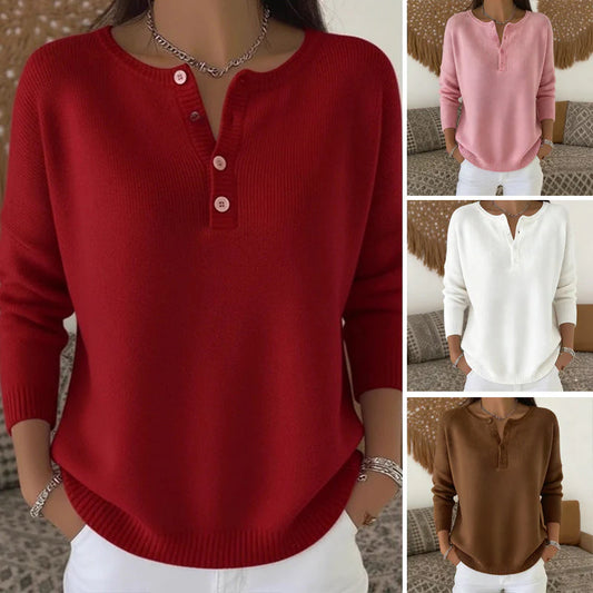 🌷【S-3XL】Női egyszerkeszű V-faszkú pulóver, laza és casual stílusú_4186086