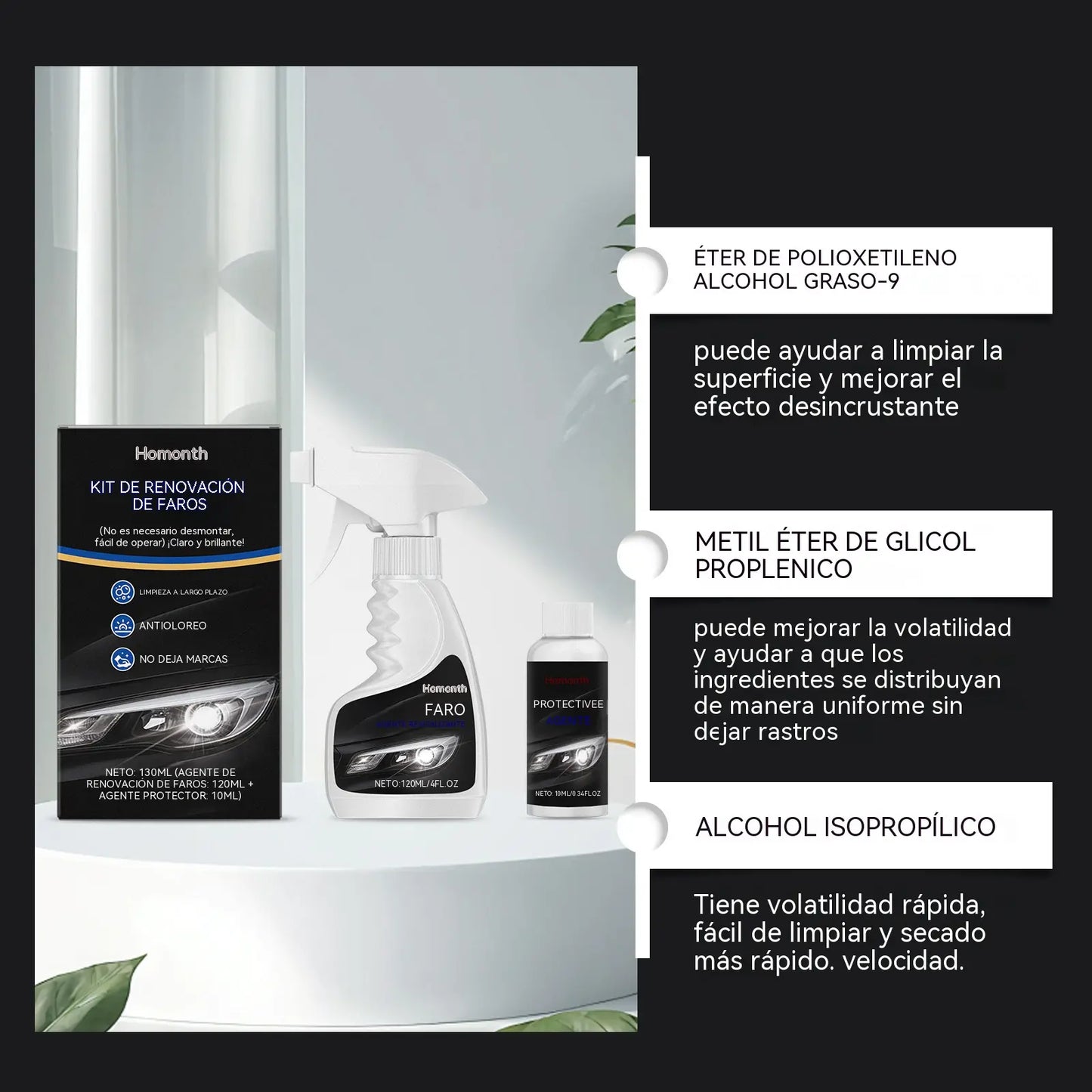 🚗💡Kit de reparación de faros para coches antiguos: restaura la claridad y mejora la visibilidad nocturna.