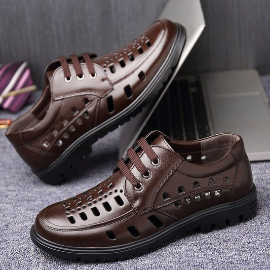 🏝️🔥Rebajas de verano【Tallas 38-44】Nuevas sandalias de cuero transpirables para hombre 2026