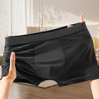 🔥【4 piezas】Calzoncillos bóxer de malla transpirable y cómodos para hombre