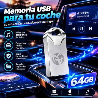 🚗🎵🎵【 64G】 【Unidad flash USB de música】contiene 4000 canciones, 300 MV y efectos de sonido 6D