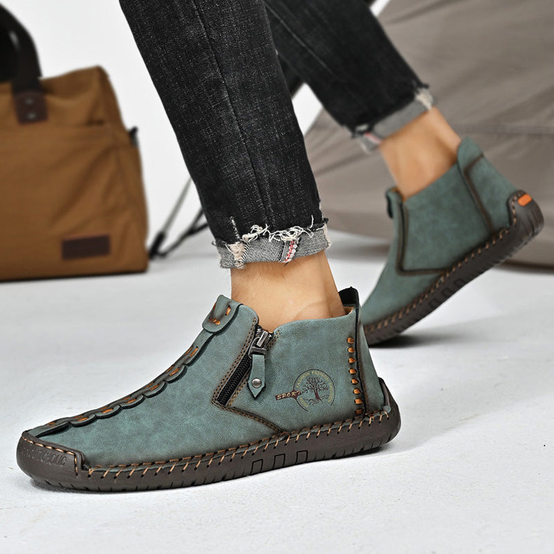 🥾Botas Martens para hombre hechas totalmente a mano con cuero genuino (tallas 38-48), con forro de felpa y cremallera – cálidas, cómodas y elegantes, ideales para el invierno.4161751