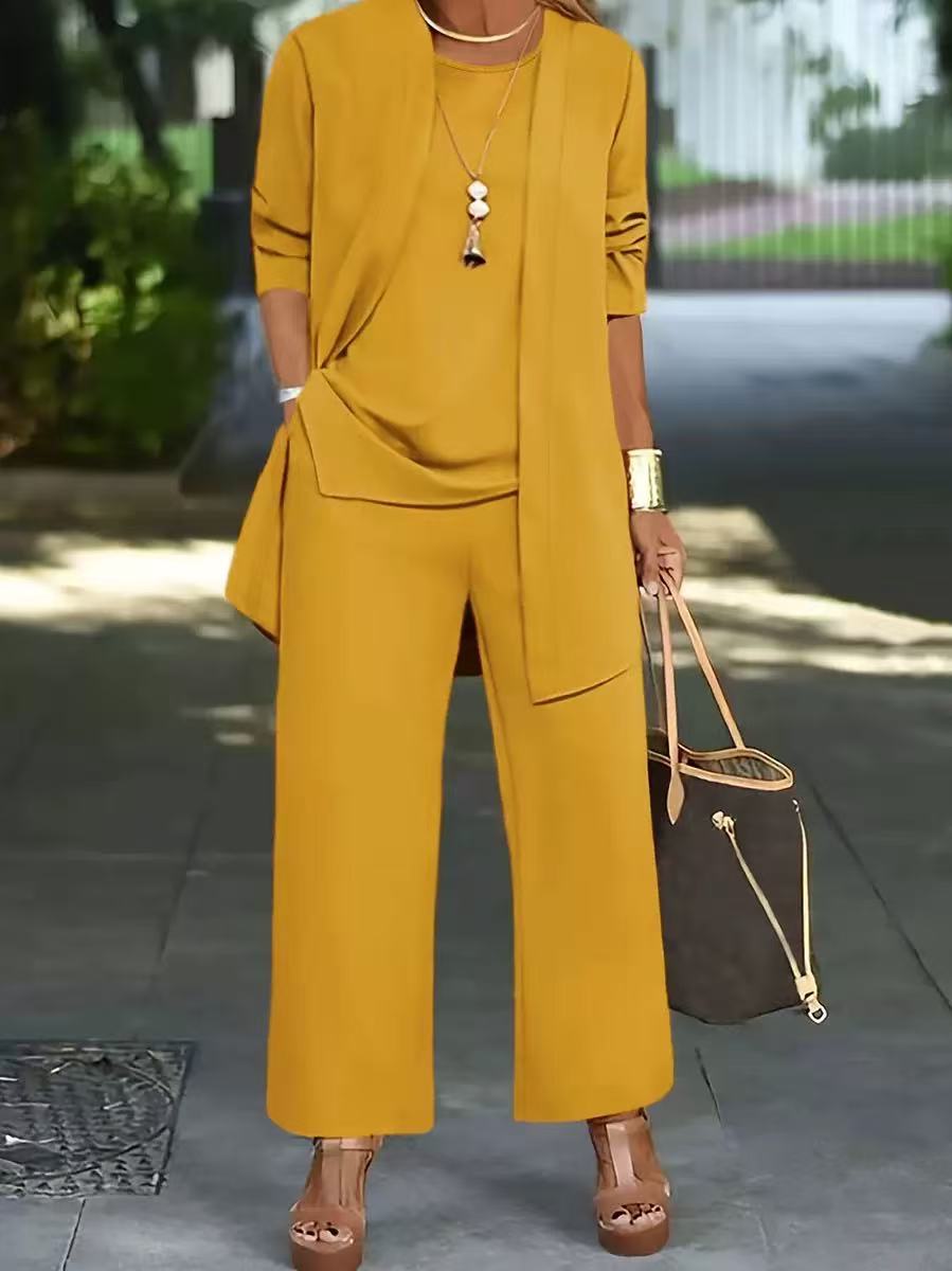 🧥Elegante conjunto de 3 piezas para mujer con corte holgado🍂4289624