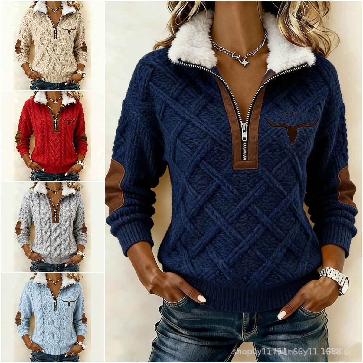 🔥Sorpresa por tiempo limitado: ¡50% de descuento!🔥😍 Sudadera estampada de manga larga con cárdigan peludo