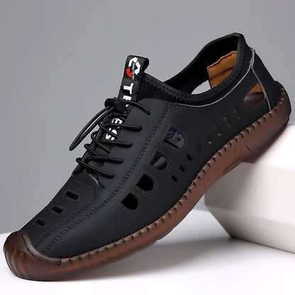 Nuevos zapatos casuales transpirables de suela blanda y diseño calado para hombre.