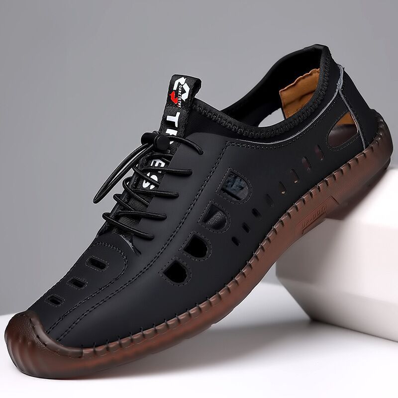 Nuevos zapatos casuales transpirables de suela blanda y diseño calado para hombre.