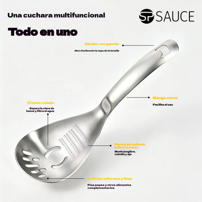 🔥50% de descuento🔥🥄Cuchara y colador multifuncional de acero inoxidable 304