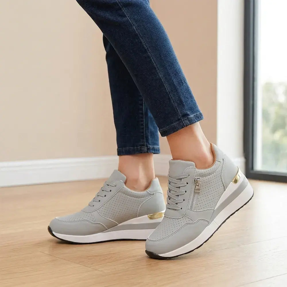 👟【36-43】Zapatillas deportivas de cuña sin cordones de tallas grandes: zapatos de plataforma ligeros para el día a día, zapatos cómodos para caminar y hacer ejercicio.