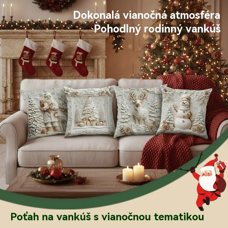 🎅Oferta de Navidad 49% de descuento🎄Funda de almohada navideña 【Juego de 4 piezas】