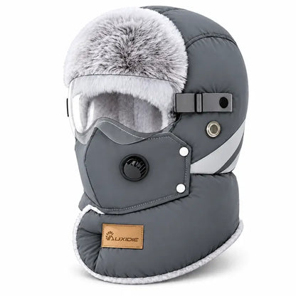 🧢👍Gorra de ciclismo con aislamiento térmico para clima frío: resistente al viento y con protección para las orejas.