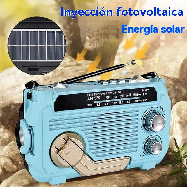🏕️【Autenticidad garantizada】Linterna portátil con radio AM multifunción